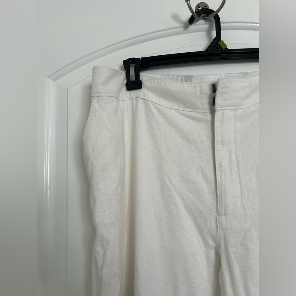 Abercrombie & Fitch 100% linen blend white Linen Trousers pants size XL NWT - Picture 5 of 13